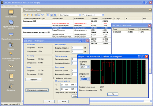 Lan2net NAT Firewall - подключение к Интернет traffic_screen.gif